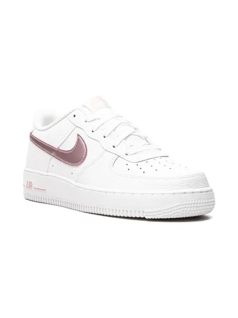 Nike Kids Air Force 1 "White/Pink Glaze" sneakers