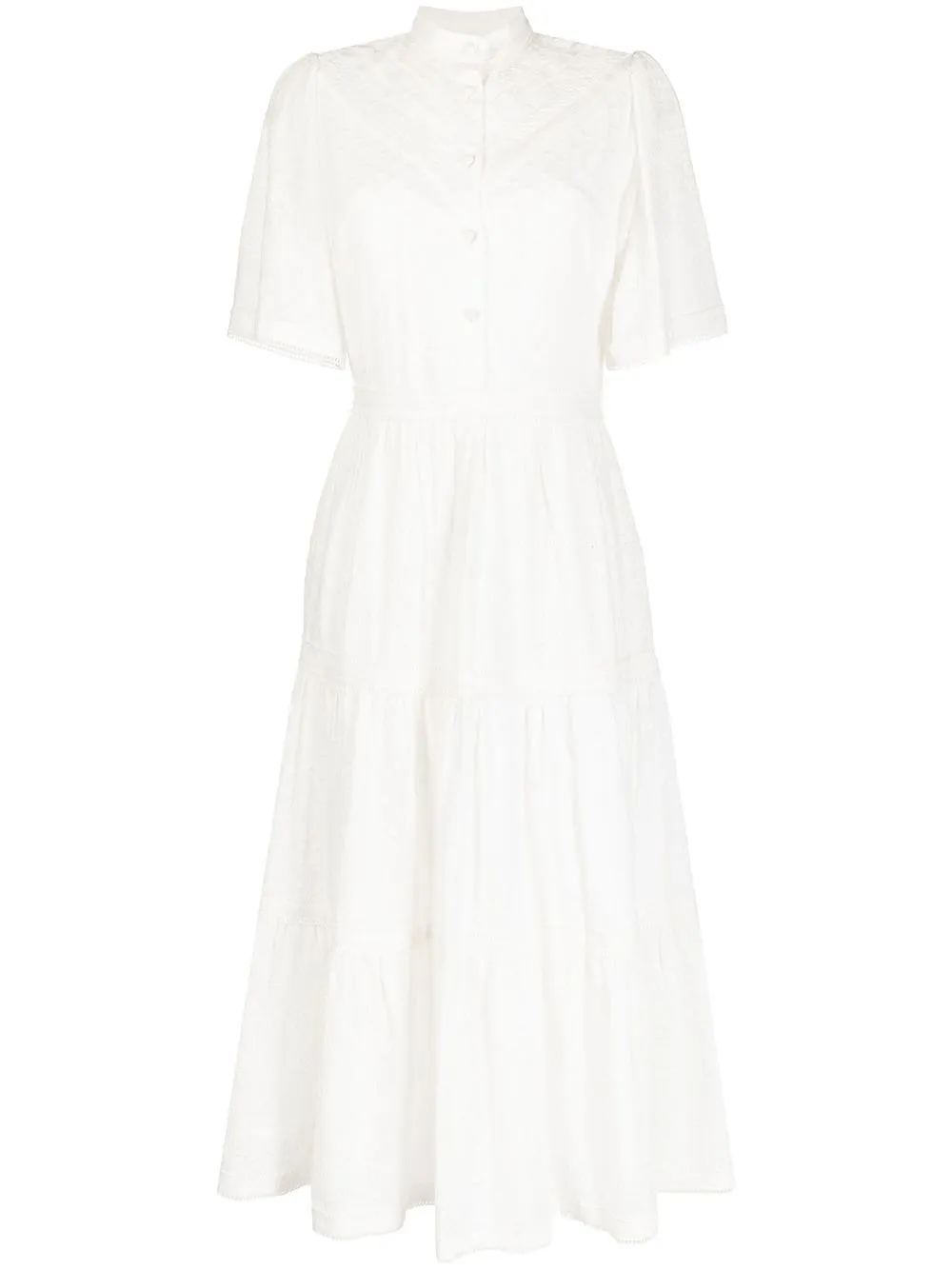 

We Are Kindred vestido midi Francesca bordado - Blanco