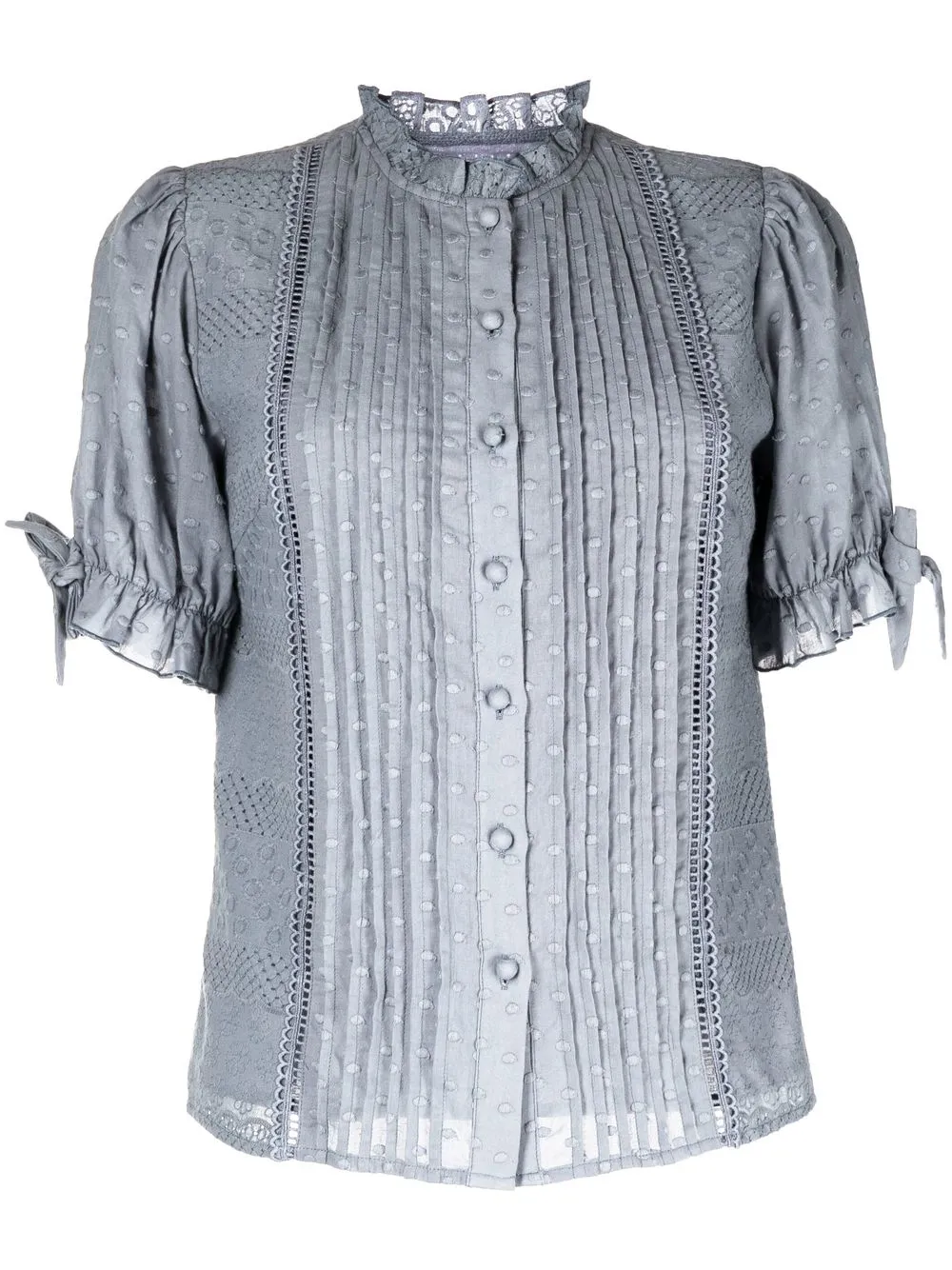 

We Are Kindred Francesca ribbed short-sleeved blouse - Blue