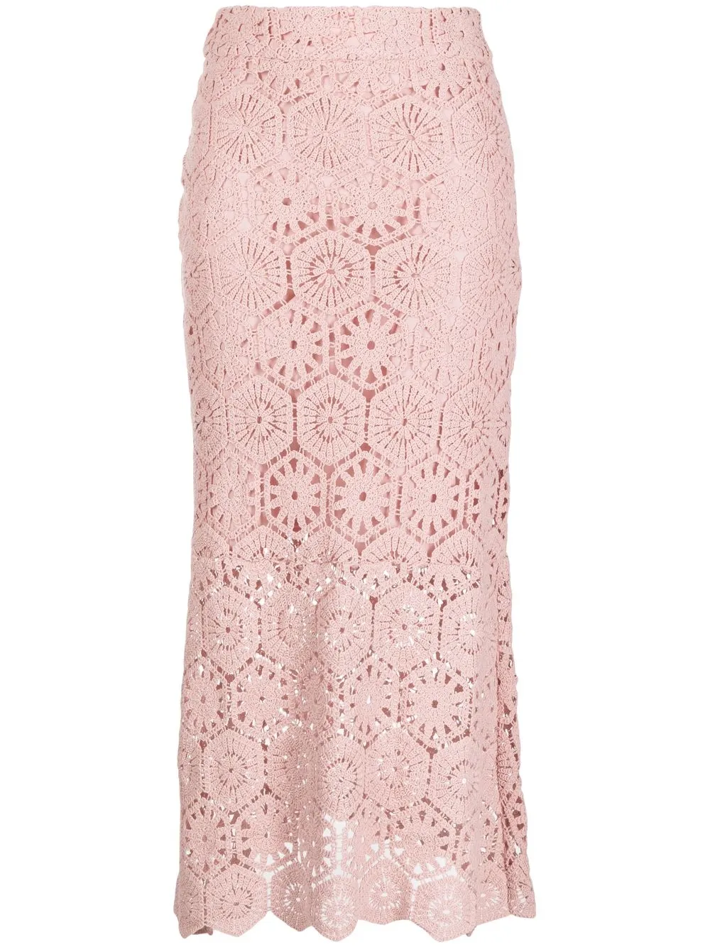 

We Are Kindred falda midi de crochet - Rosado