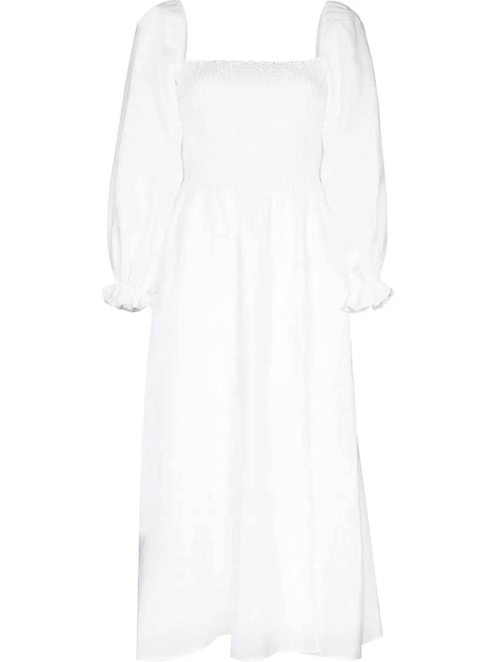 

Reformation vestido midi Gitane con cuello cuadrado - Blanco