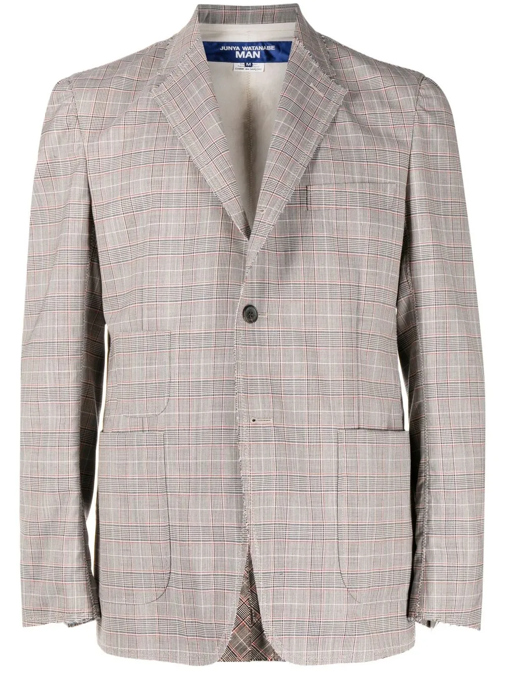 

Junya Watanabe MAN check single-breasted blazer - Grey