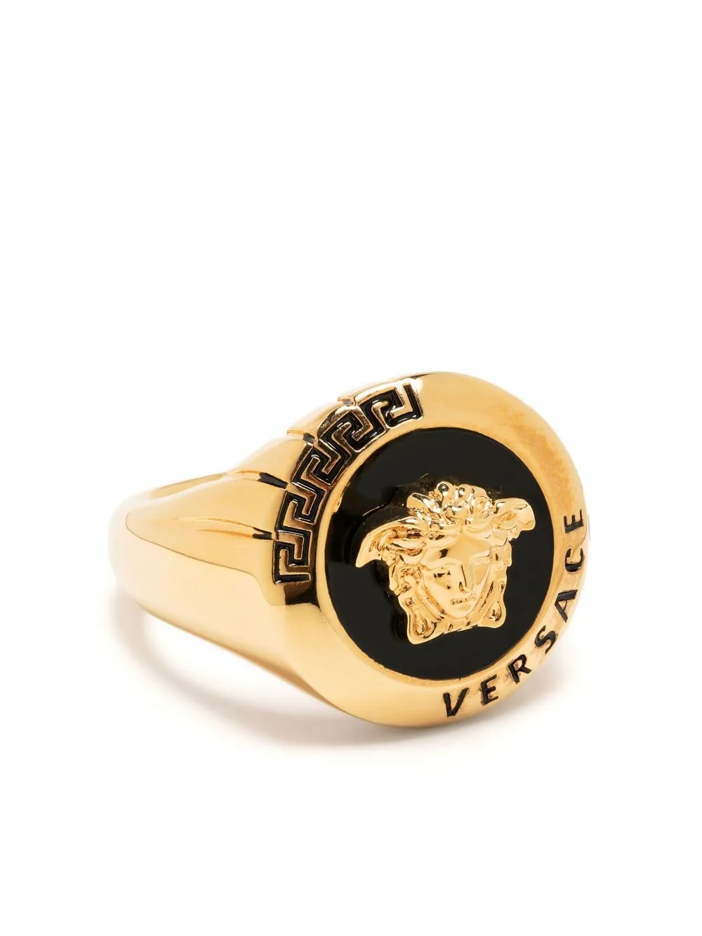 

Versace anillo con placa Medusa - Dorado