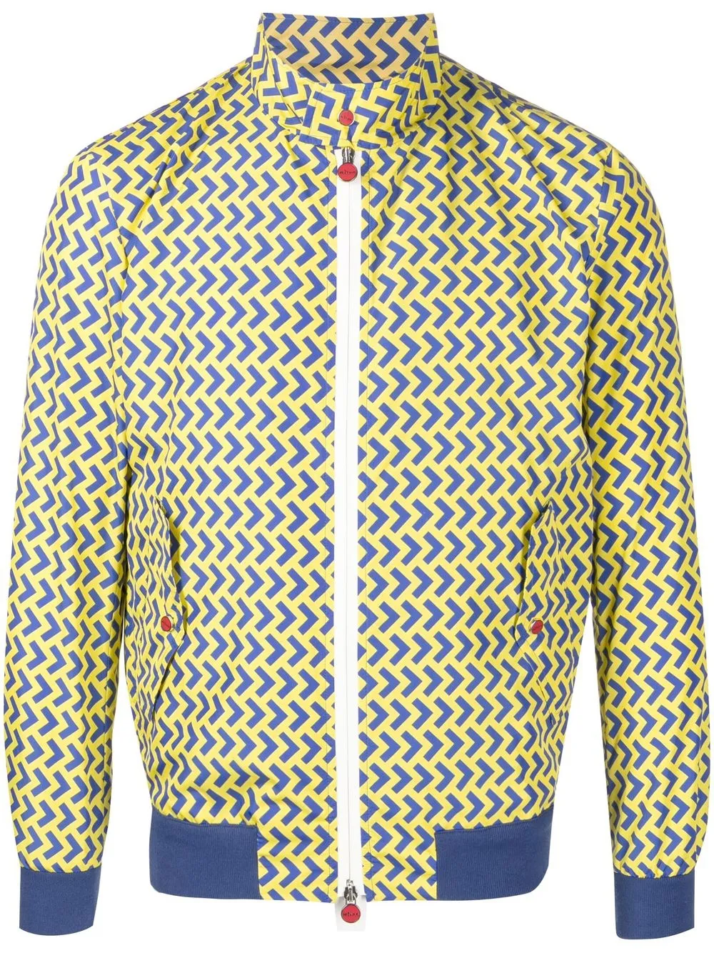 

Kiton lightweight arrow-print zip-front jacket - Yellow