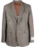 Études Studio scribble-print single-breasted blazer - Brown