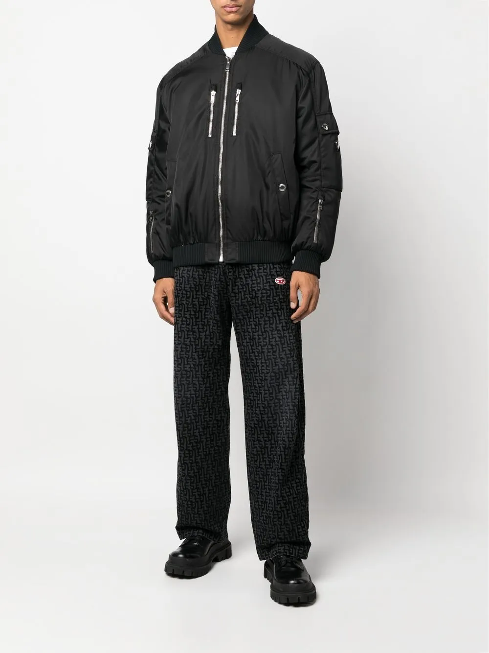 Diesel Trainingsbroek met logoprint - Zwart