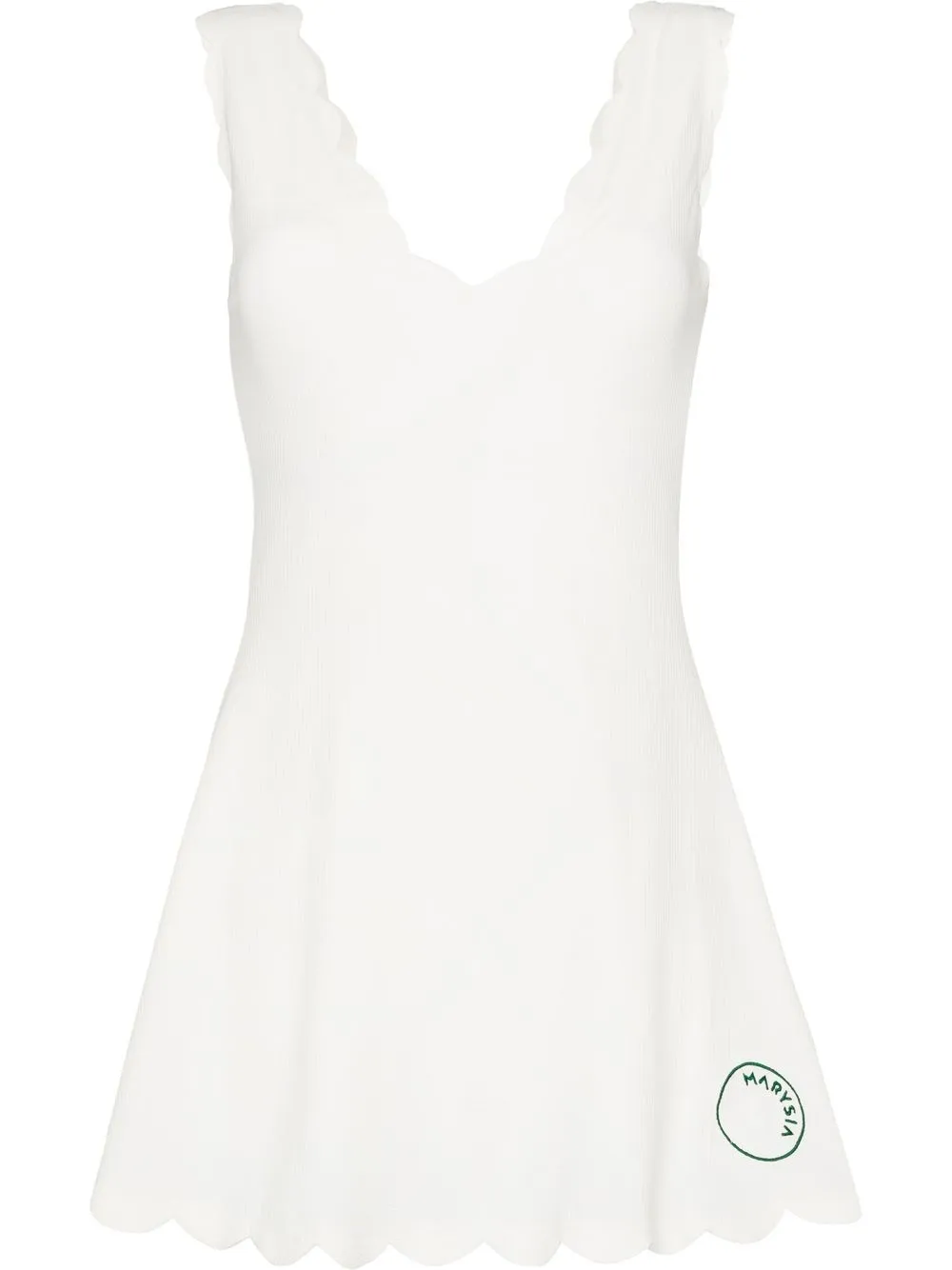 

Marysia Venus scalloped-edge dress - White