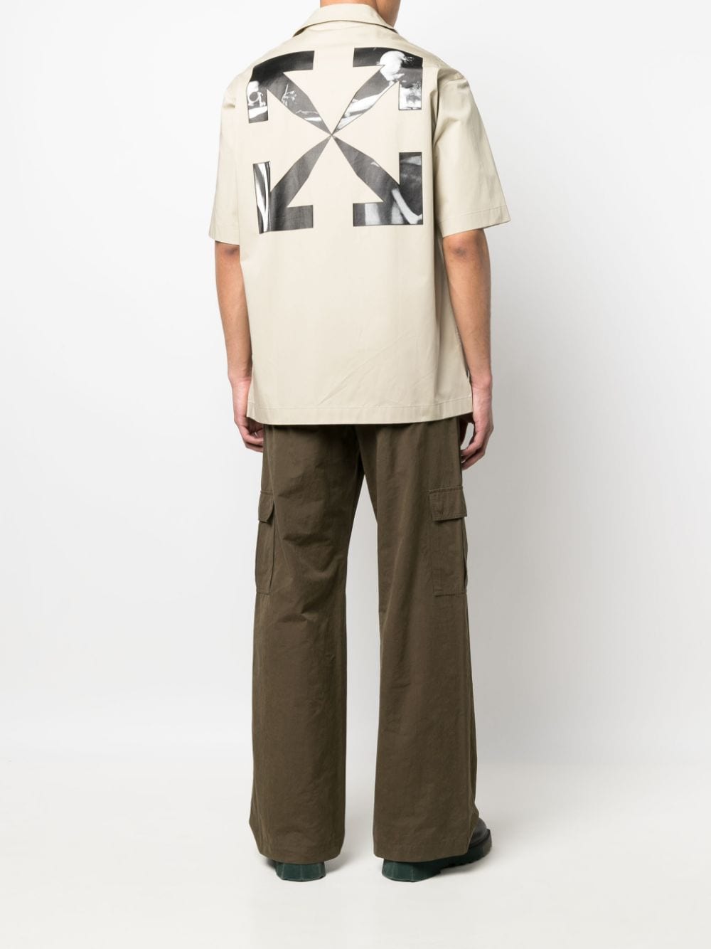 Off-White Overhemd met logoprint - Beige