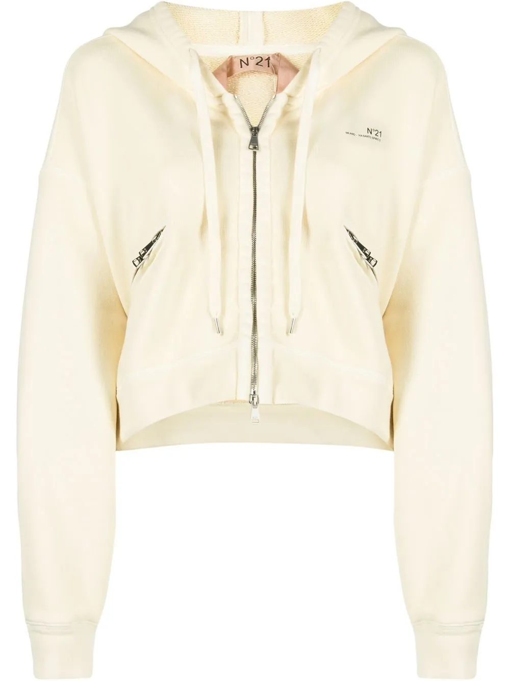 

Nº21 logo-print cotton hoodie - Yellow