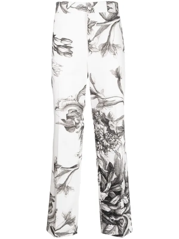 Erdem botanical-print pressed-crease 