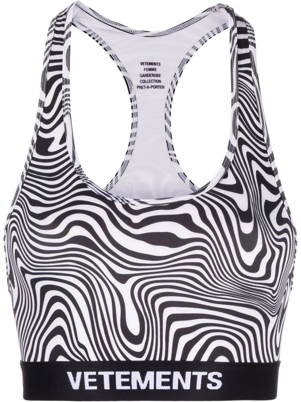 

VETEMENTS zebra-print bra top - Black