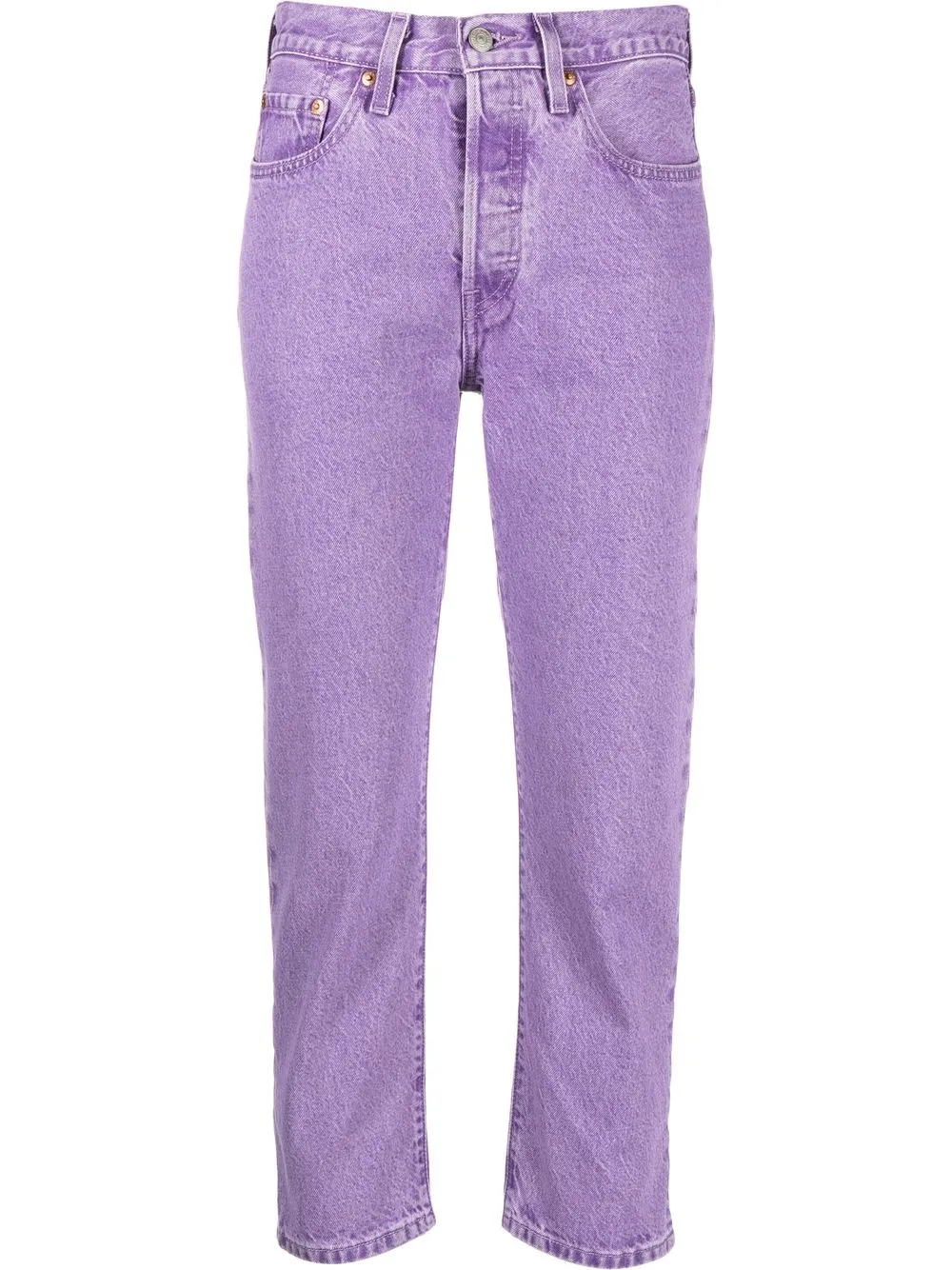 Levi's 501 Cropped Cherry-patch Jeans In Violett