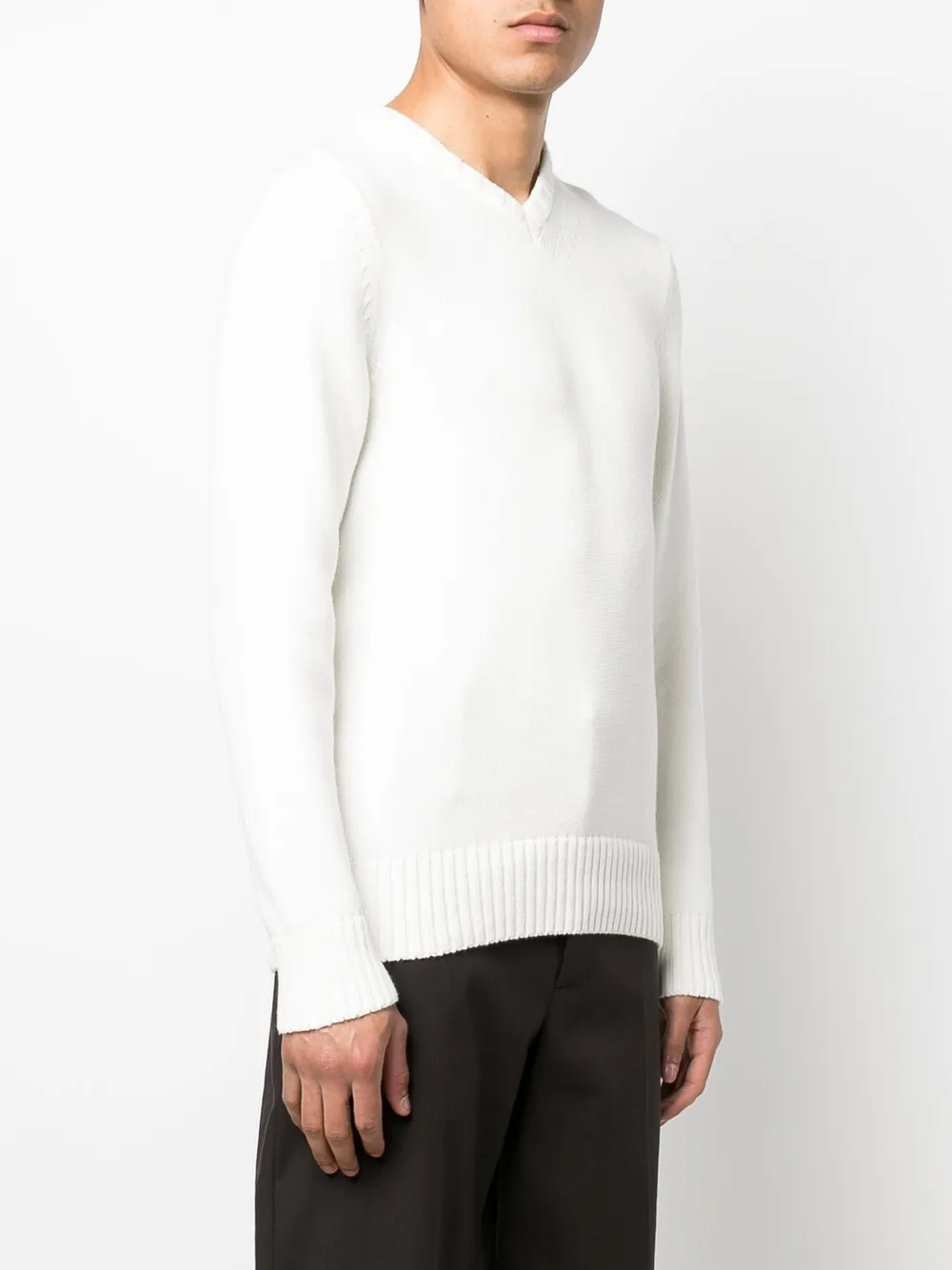  Orlebar Brown Clifton Pullover Mit V Ausschnitt   Weiß 