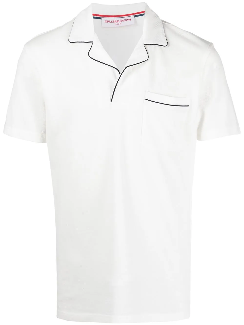 

Orlebar Brown Donald pique piped polo shirt - White