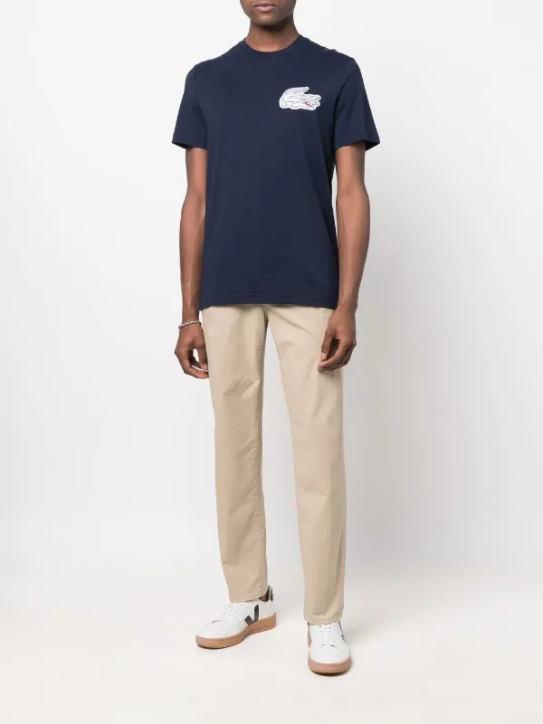 Camisetas | Camiseta de hombre Lacoste en algodón con cuello redondo y parche  bordado Rosa • 6MM | Lacoste Hombre · Megafincas Sevilla