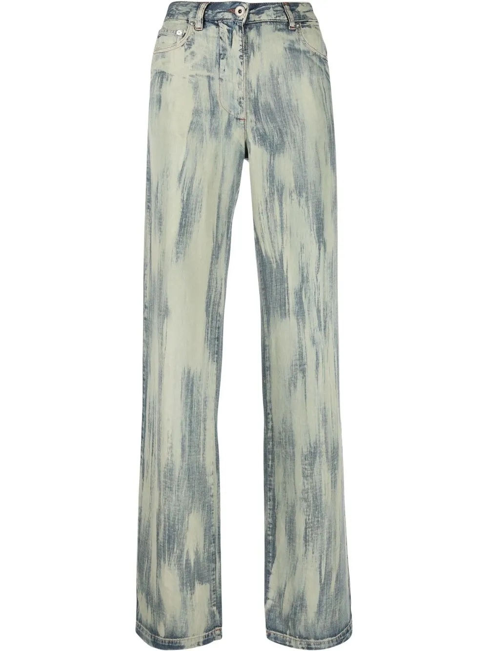 

KNWLS abstract-print straight-leg jeans - Blue