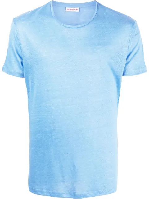 Orlebar Brown logo-patch linen T-shirt