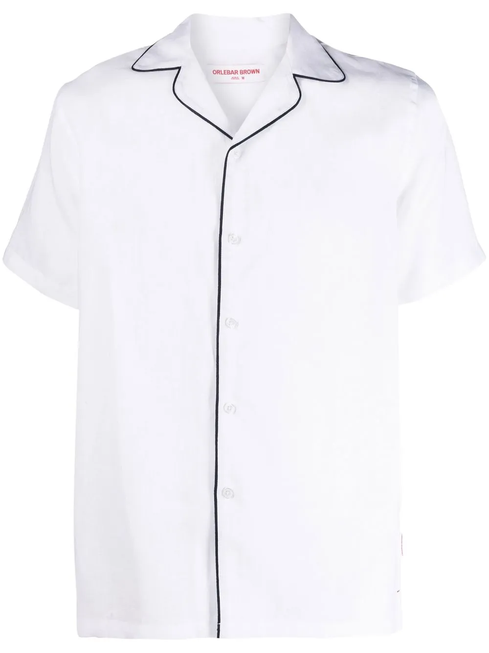 

Orlebar Brown camisa Hibbert con ribete en contraste - Blanco