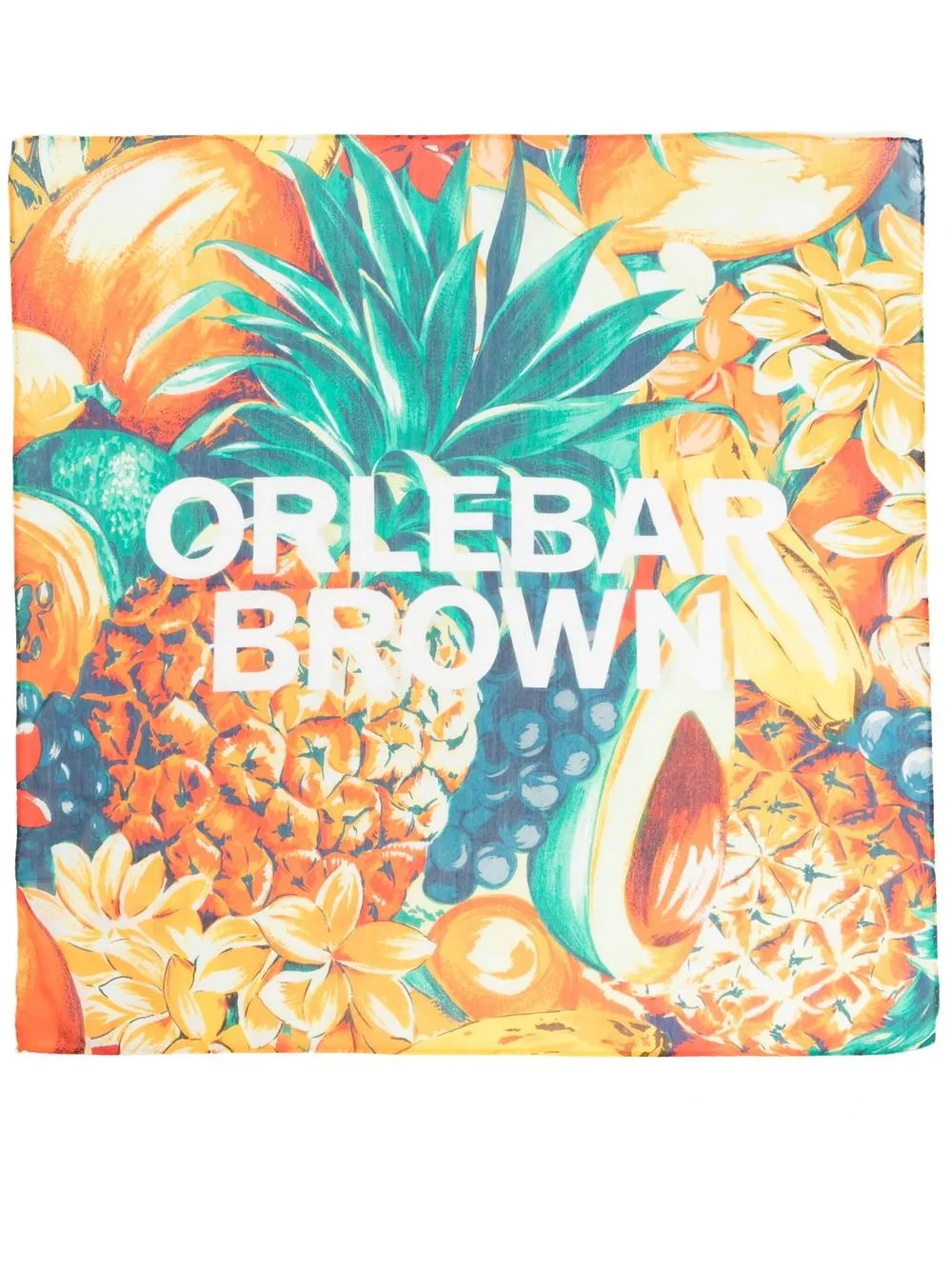  Orlebar Brown Schal Mit Grafischem Print   Orange 