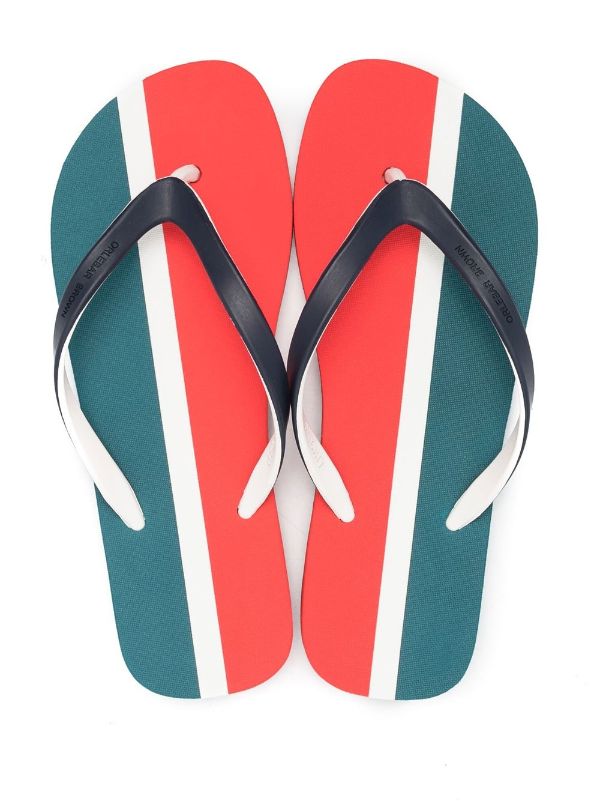 Orlebar Brown Haston Stripe Flip Flops Farfetch