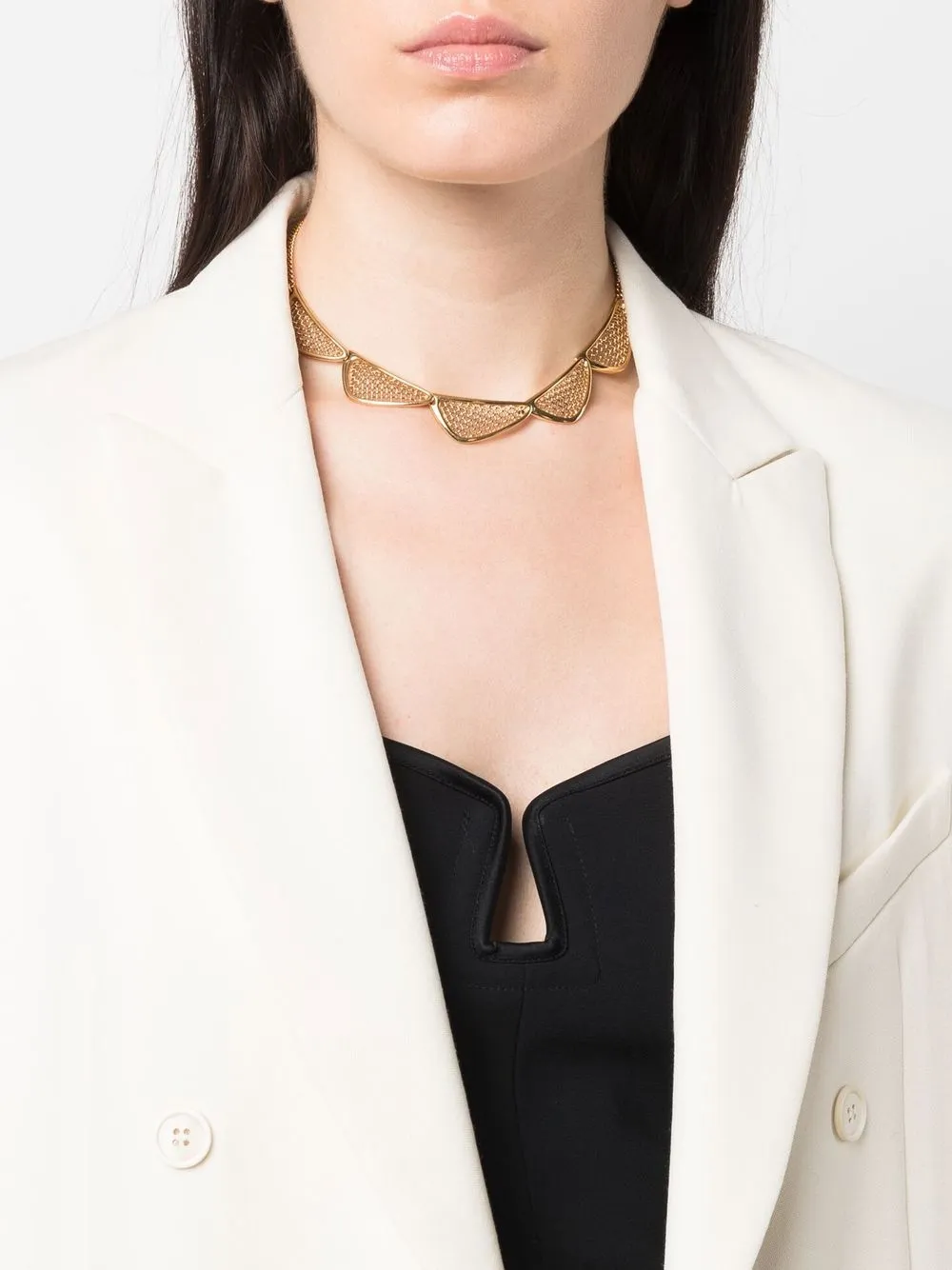 Lanvin Pre-Owned 1980s halsketting versierd met stras - Goud