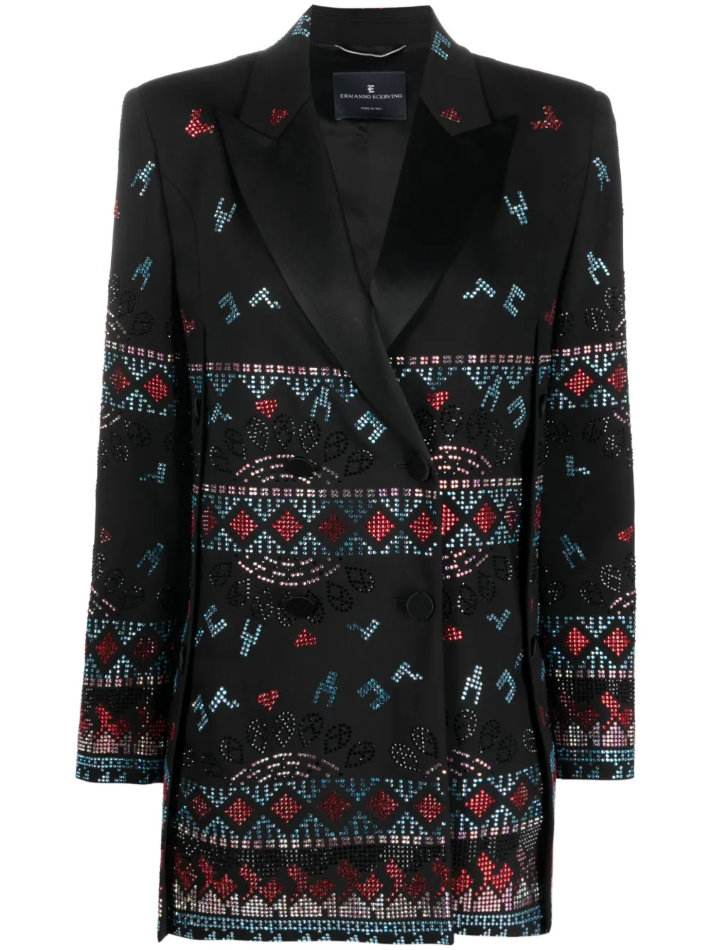 

Ermanno Scervino blazer con doble botonadura y detalle de cristal - Negro
