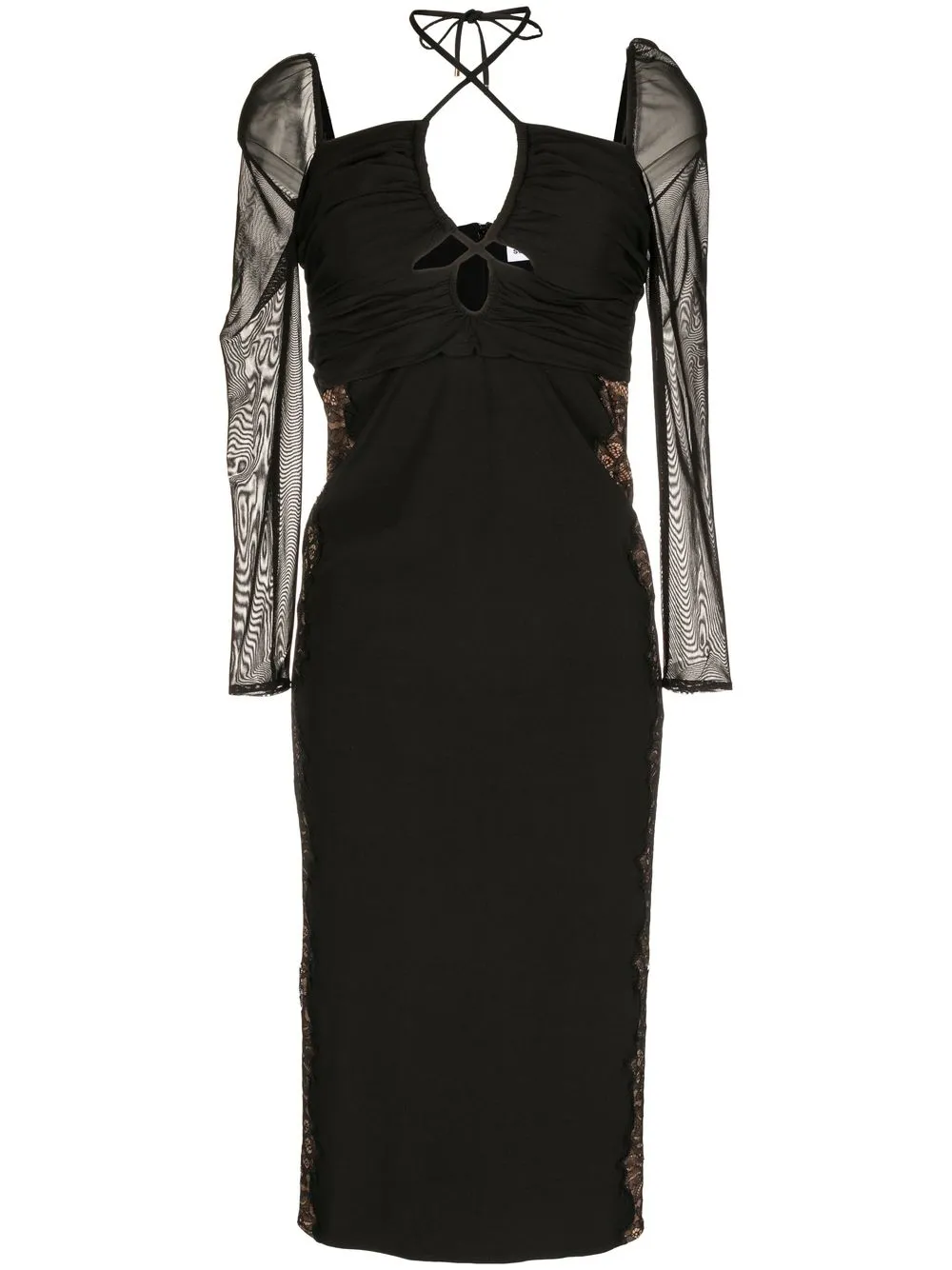 Self-portrait Jersey Cut Out Midi Dress In Black - Atterley In Black