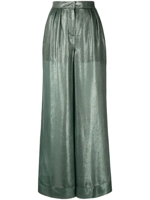 Alberta Ferretti metallic-finish wide 