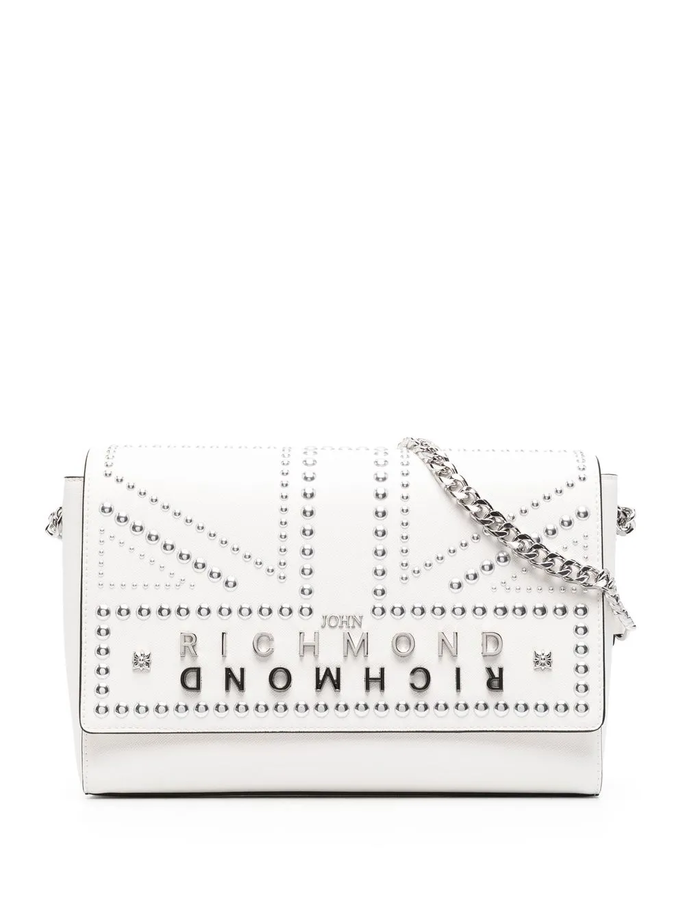 

John Richmond bolsa crossbody con apliques mini - Blanco