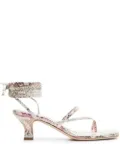 Paris Texas Berry metallic snake-print sandals - Neutrals