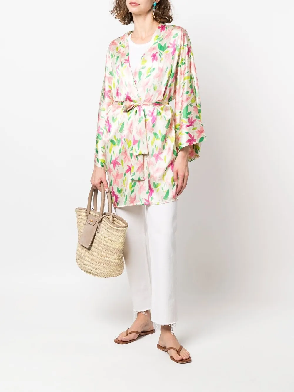 Sundek Belted Floral Print Robe Farfetch