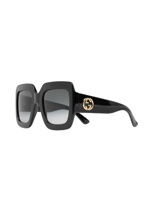 Gucci Eyewear Sonnenbrille Im Oversized Look Mit GG Schwarz FARFETCH DE