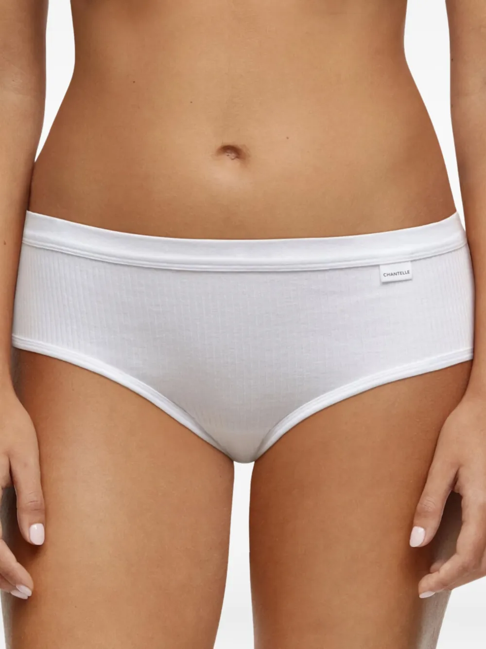 Chantelle Ribbed Briefs In White