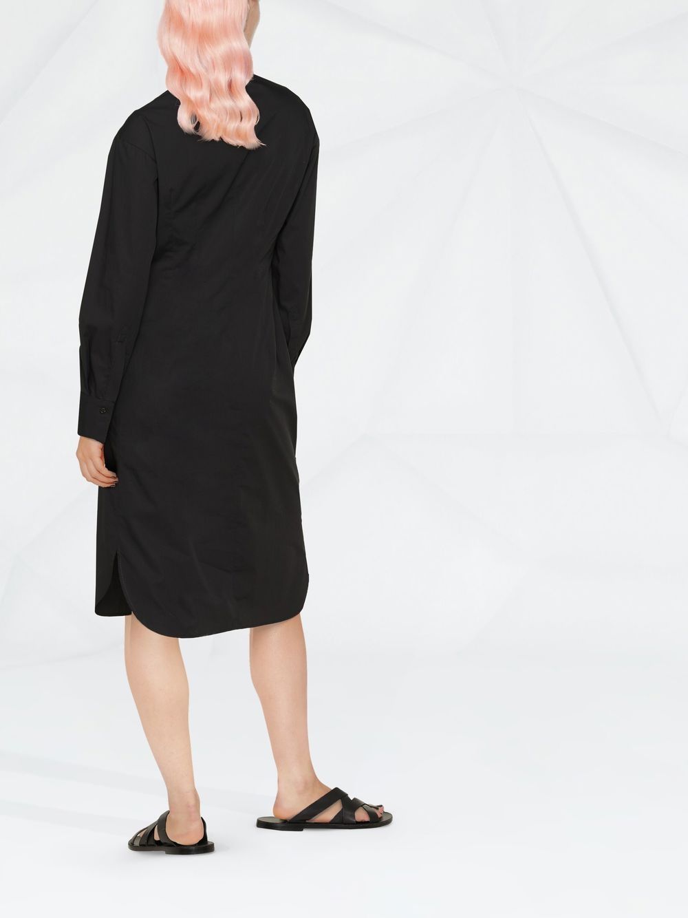 Shop Brunello Cucinelli Monili Chain-detail Shirt Dress In Black