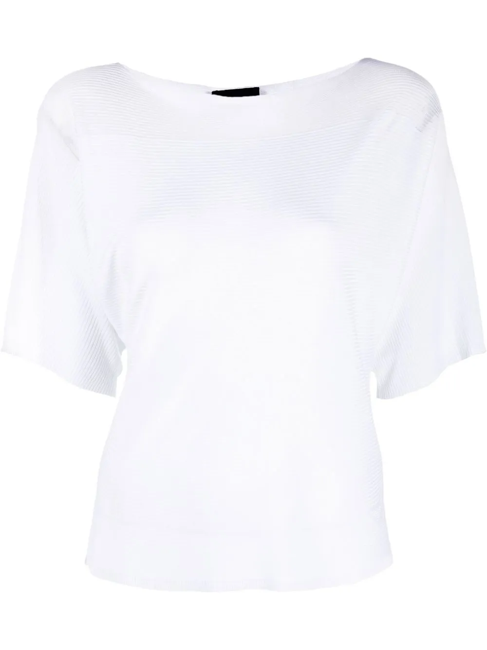 

Emporio Armani playera de canalé con cuello barco - Blanco