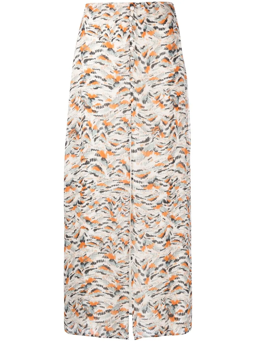 

Patrizia Pepe abstract-print slit midi skirt - Neutrals