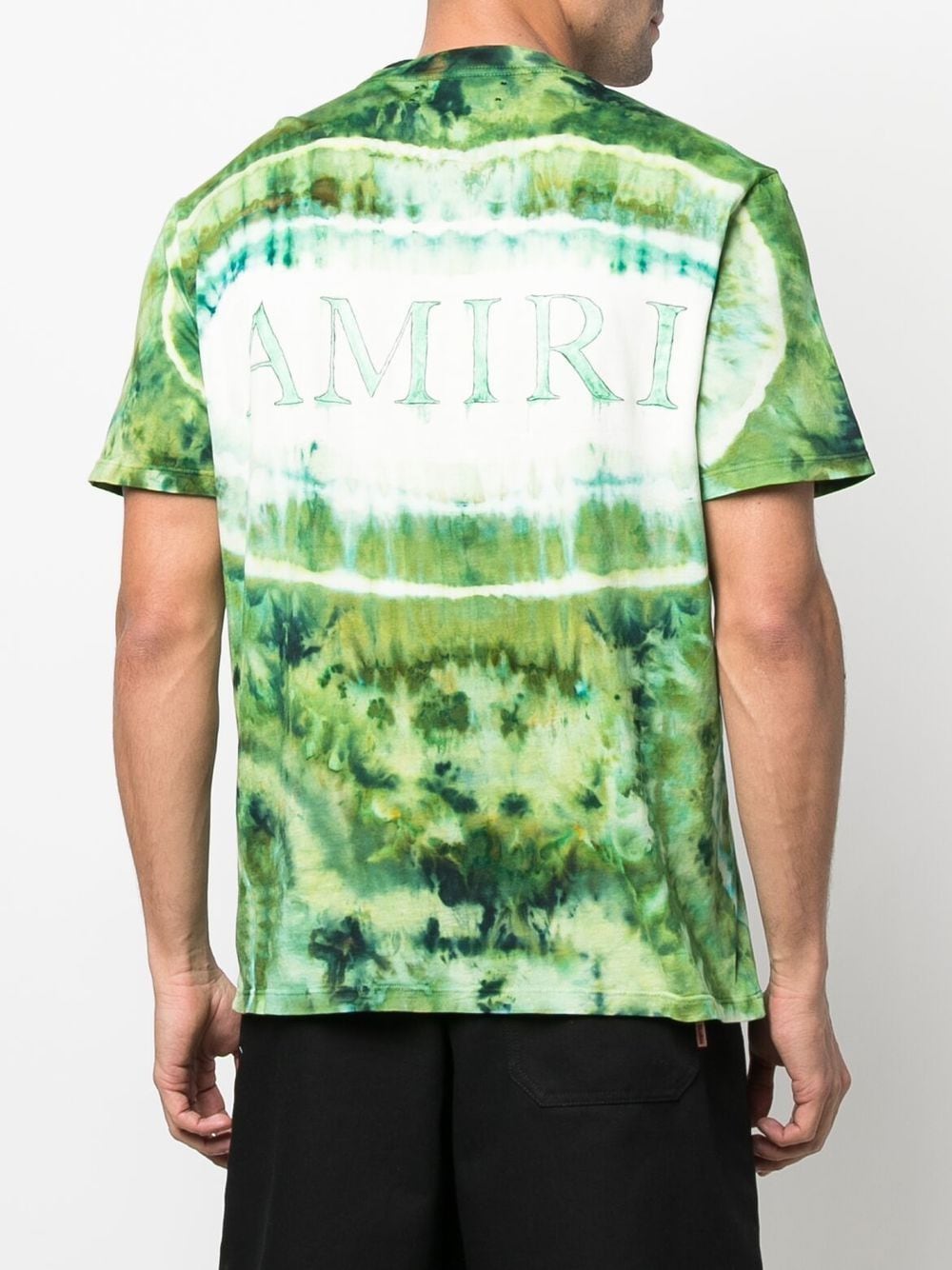 【通販直営】AMIRI アミリ イエローペイント ブリーチ 半袖 Tシャツ ブラウン XL トップス
