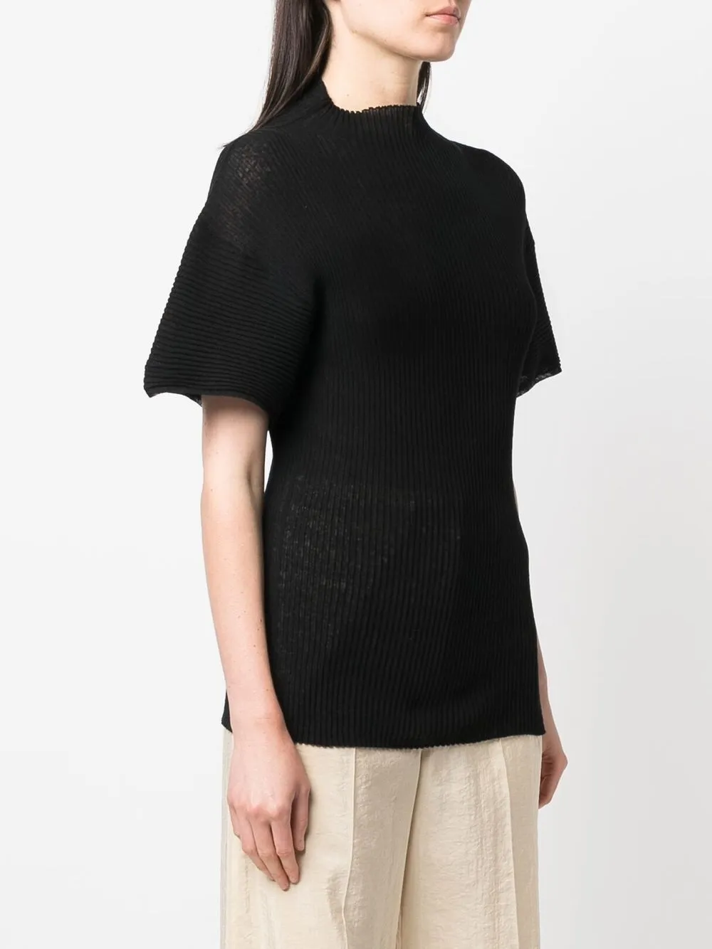 Rus Ribbed Knit Short Sleeve Top Farfetch