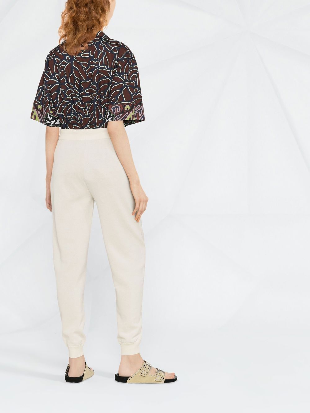 Shop Malo Drawstring-waist Tapered Trousers In Neutrals