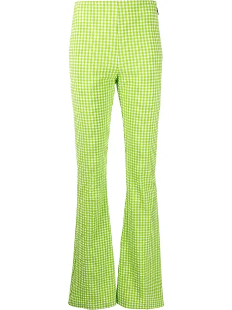 MSGM pantalon évasé à carreaux