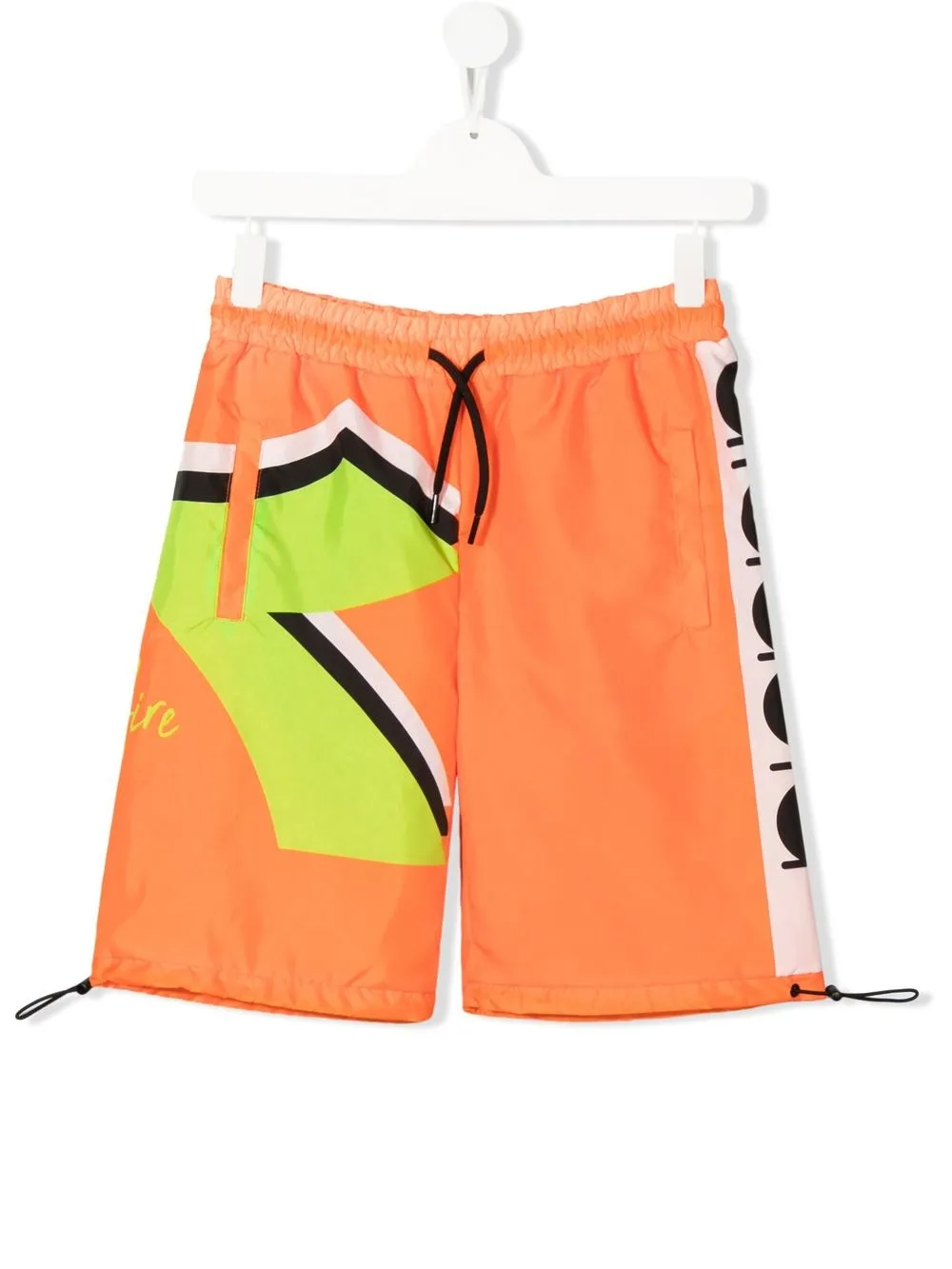 

Diadora Junior shorts de playa con logo y diseño color block - Naranja