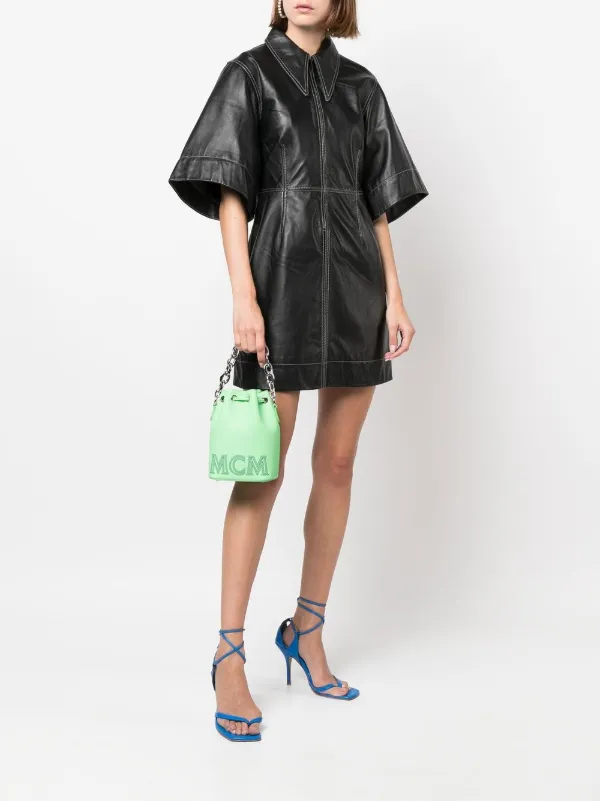 MCM logo-print chain-link Bag | Green | FARFETCH