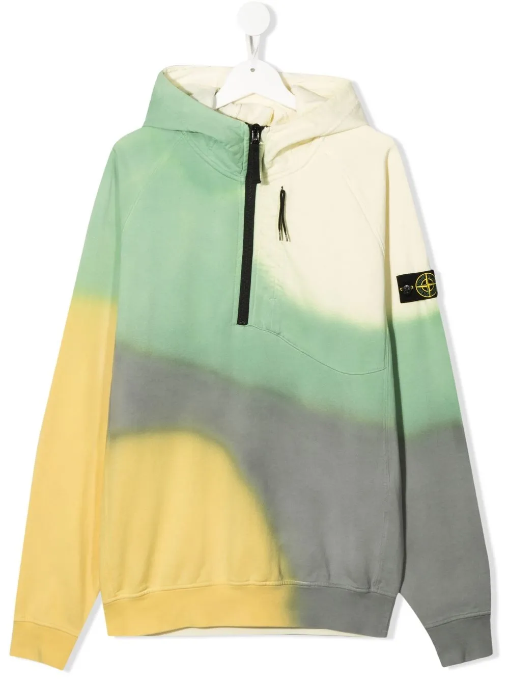 

Stone Island Junior hoodie con parche del logo y estampado tye-dye - Amarillo