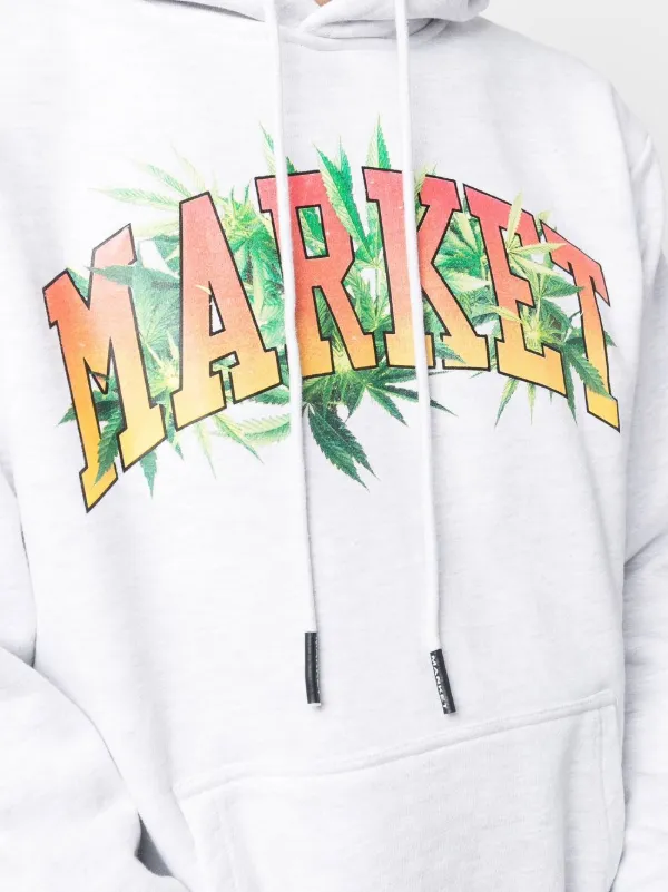 Tシャツ・カットソー MARKET Men Hoodies 396000839 ASH Grey oversized logo embroidered hoodie in cotton in LIGHT HEATHER