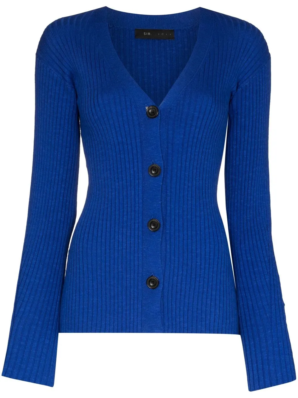 

SIR. ribbed-knit V-neck cardigan - Blue