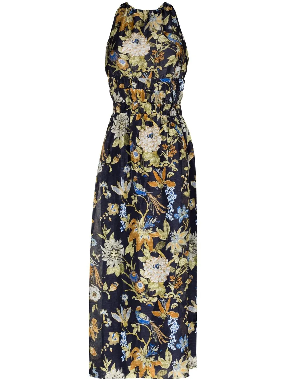 Sir Lilian Floral Print Midi Dress In Blue