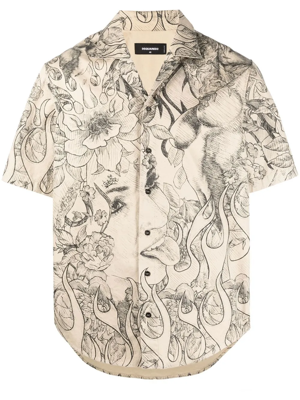 

Dsquared2 camisa manga corta con estampado gráfico - Neutro