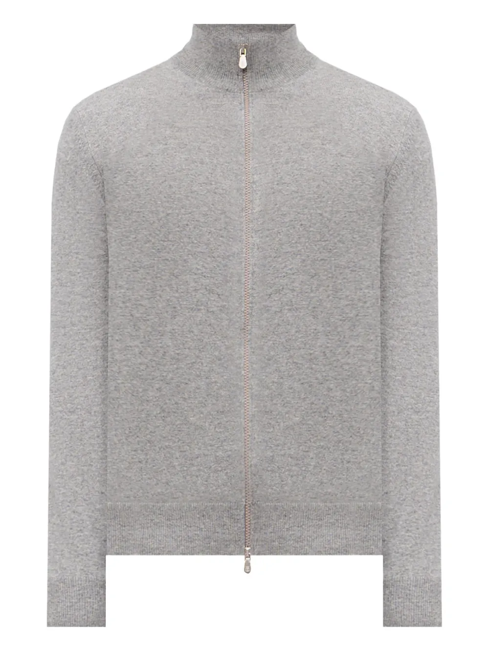 Brunello Cucinelli high-neck zip-up cashmere cardigan | Grey | Image 1