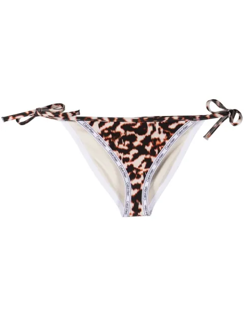 Calvin Klein bikini bottom con estampado de leopardo