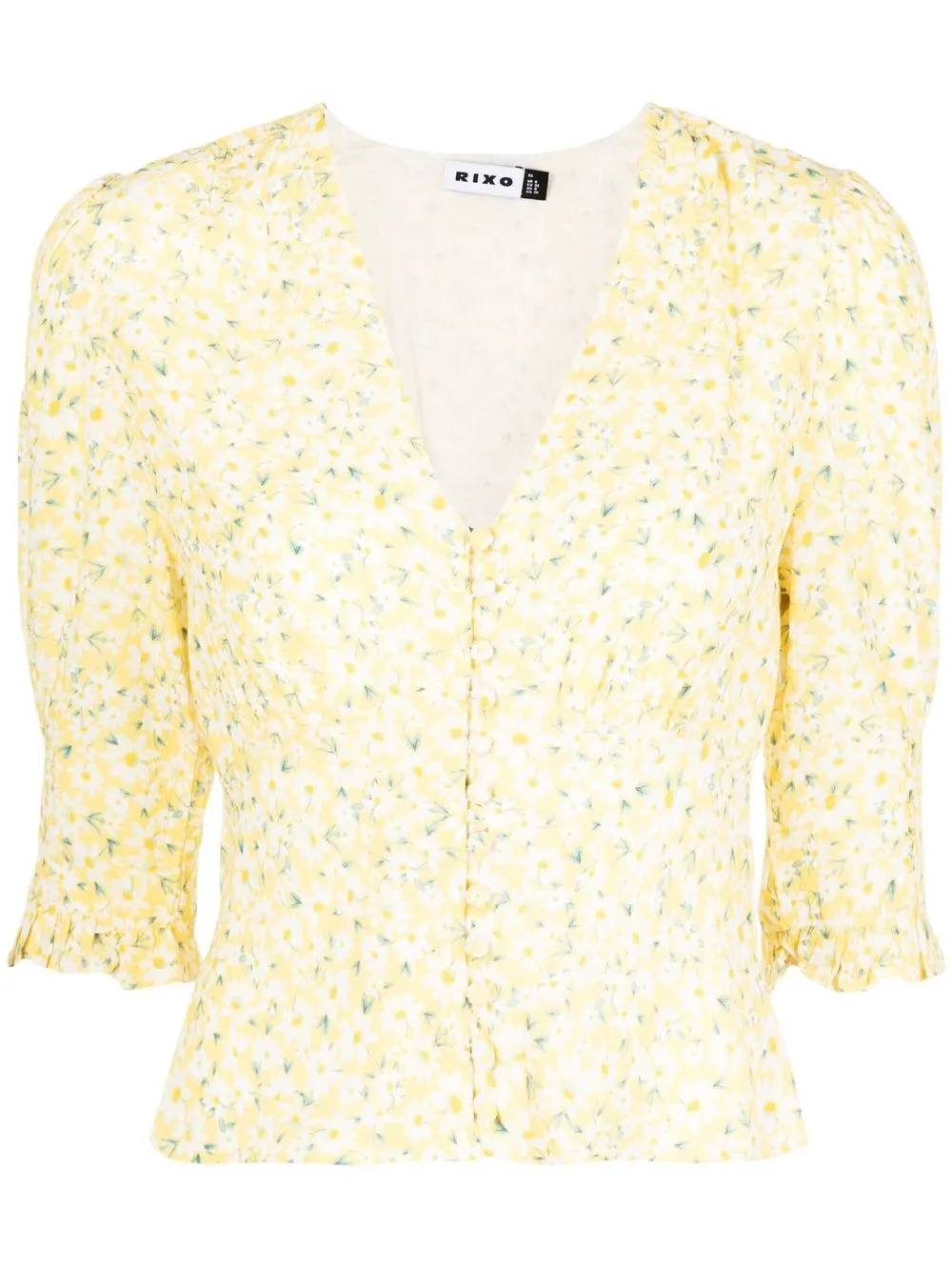 

Rixo blusa Payton con estampado floral - Amarillo